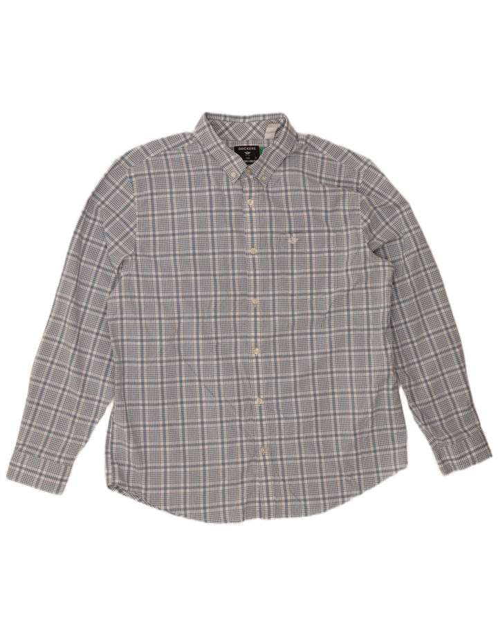 DOCKERS Ανδρικό πουκάμισο Classic Fit XL Μπλε βαμβακερό