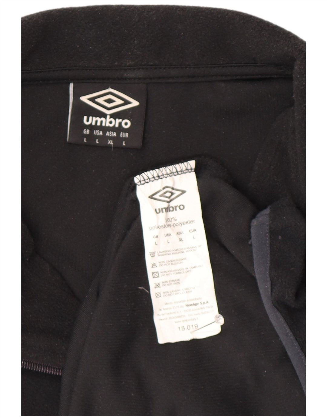 Umbro Ανδρικό φερμουάρ Fleece Jumper με μεγάλο μαύρο πολυεστέρα