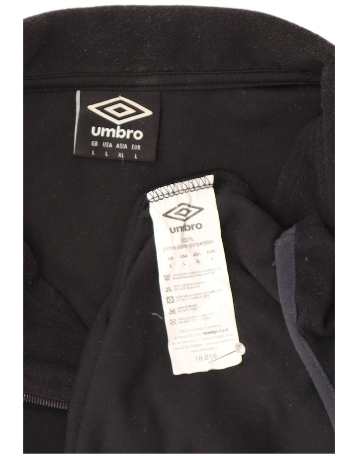 Umbro Ανδρικό φερμουάρ Fleece Jumper με μεγάλο μαύρο πολυεστέρα