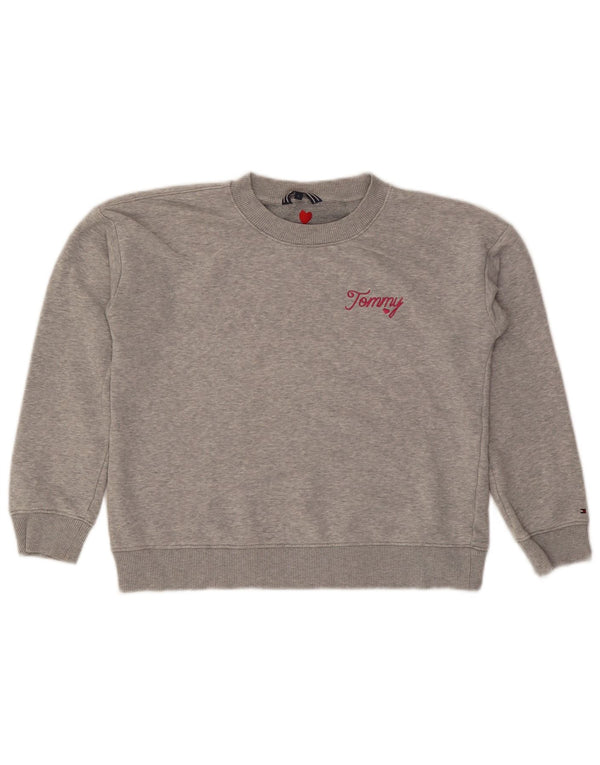 Tommy Hilfiger Γυναικεία φούτερ υπερμεγέθη Crop Jumper UK 10 Small Grey