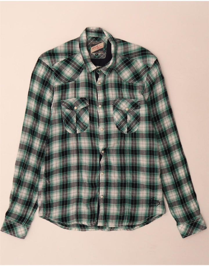 Ανδρικό φανελένιο πουκάμισο Jack & Jones XL Πράσινο βαμβακερό