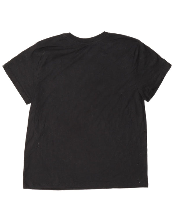 Champion Γυναικείο T-Shirt Top UK 14 Large μαύρο βαμβακερό