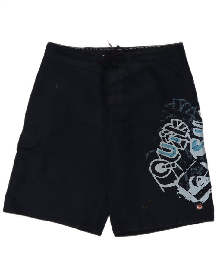 Ανδρικό γραφικό σορτς κολύμβησης Quiksilver μεγάλο μπλε ναυτικό πολυεστέρα