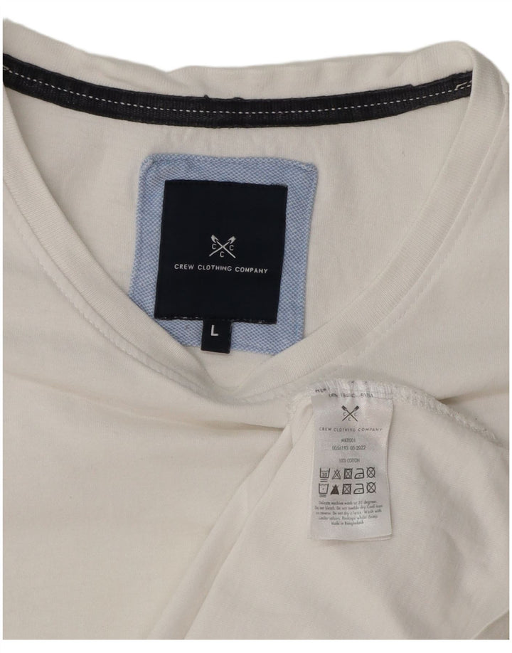 Ανδρικό T-Shirt Crew Clothing Top μεγάλο λευκό βαμβακερό