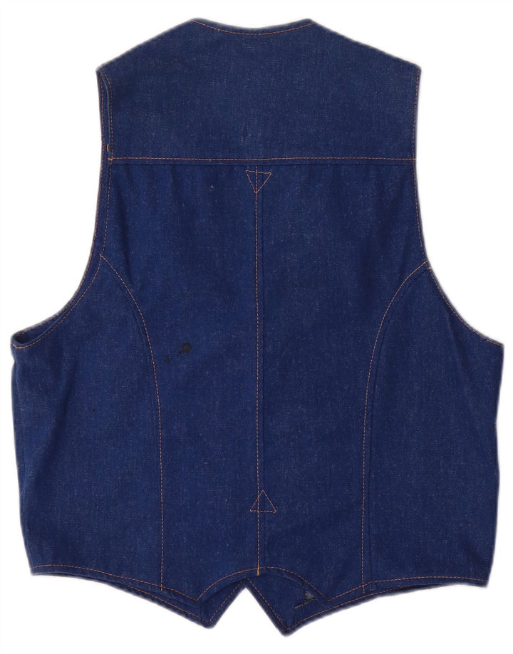 VINTAGE Γυναικείο τζιν γιλέκο UK 14 Medium Blue