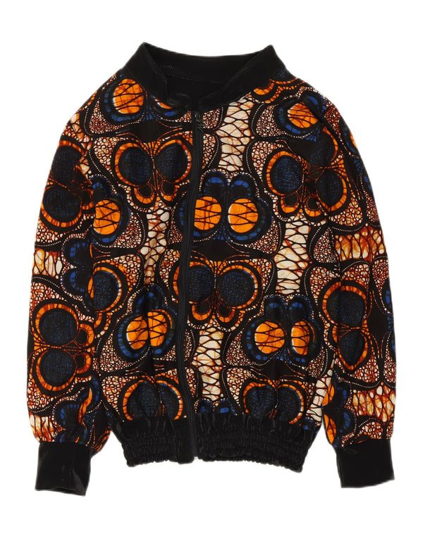 VINTAGE Γυναικείο Abstract Pattern Bomber Jacket UK 14 Medium πολύχρωμο