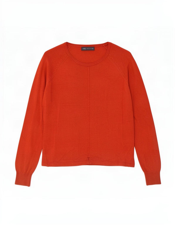 Marks & Spencer Womens Boat Neck Jumper Sweater UK 10 Small Red Viscose