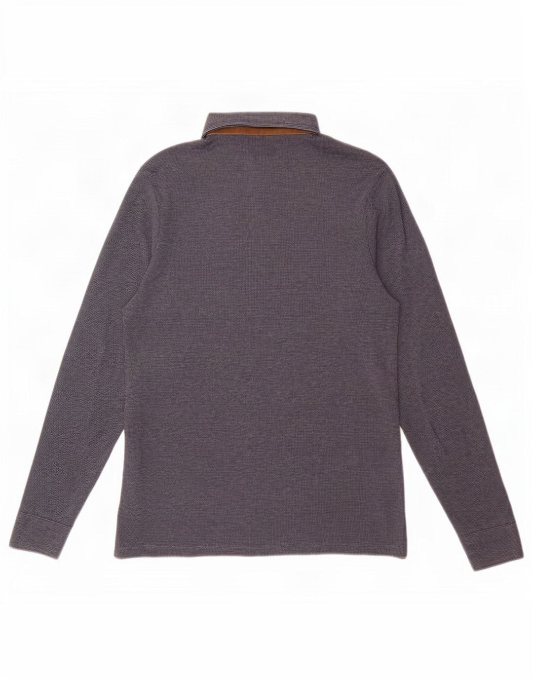 Ανδρικό μακρυμάνικο μπλουζάκι πόλο Massimo Dutti, μεσαίο μπλε ναυτικό