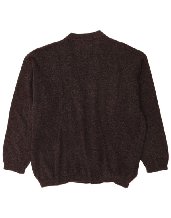 Ανδρικό πουλόβερ Benetton Cardigan, παρθένο μαλλί με μέτριο γκρι φλύκταινα