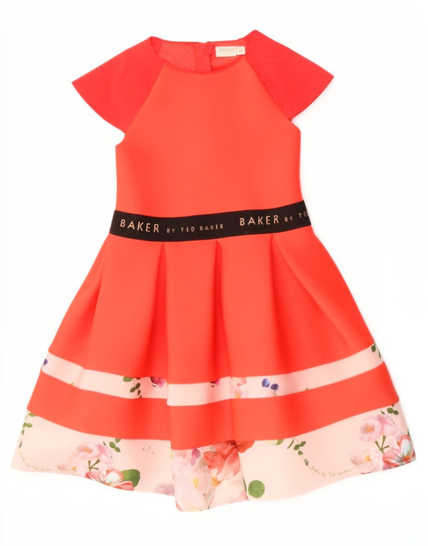 Ted Baker Girls A-Line φόρεμα 9-10 ετών Κόκκινο λουλούδι από πολυεστέρα
