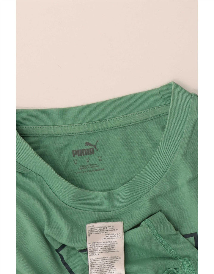 Ανδρικό γραφικό T-Shirt Puma Τοπ μεσαίο τιρκουάζ βαμβακερό