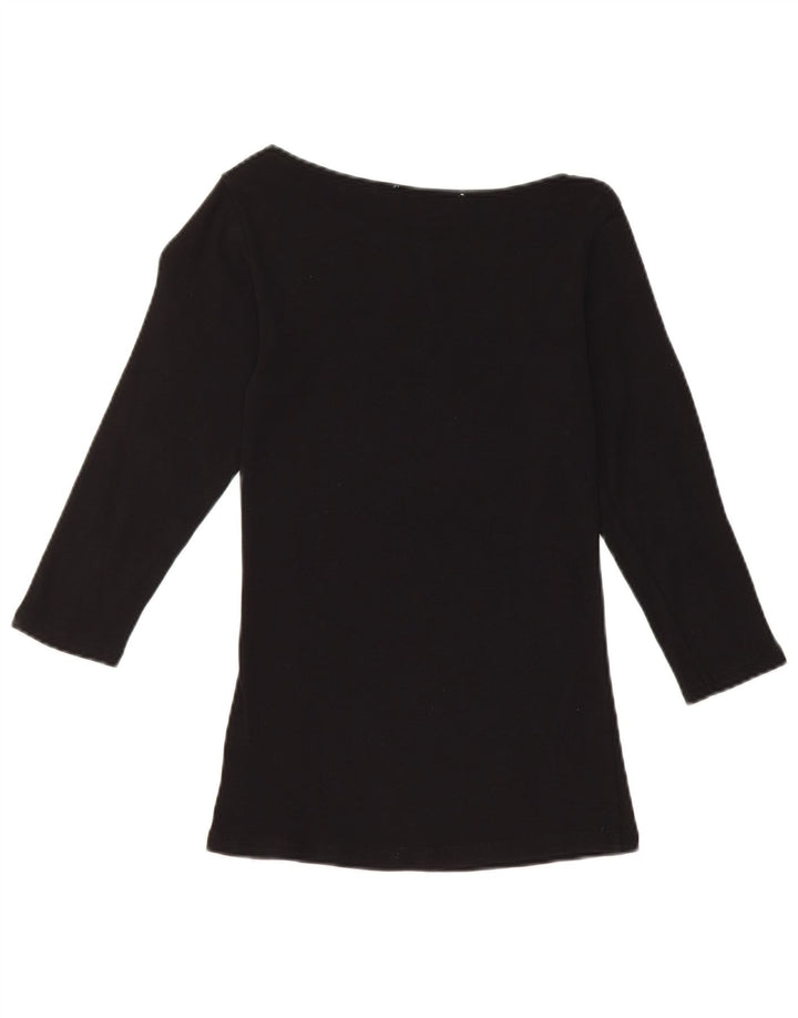 Zara Γυναικείο Μπλουζάκι 3/4 Μανίκι UK 8 Small Black