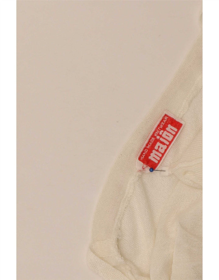 Vintage γυναικείο πλεκτό Cami Top UK 14 Large White