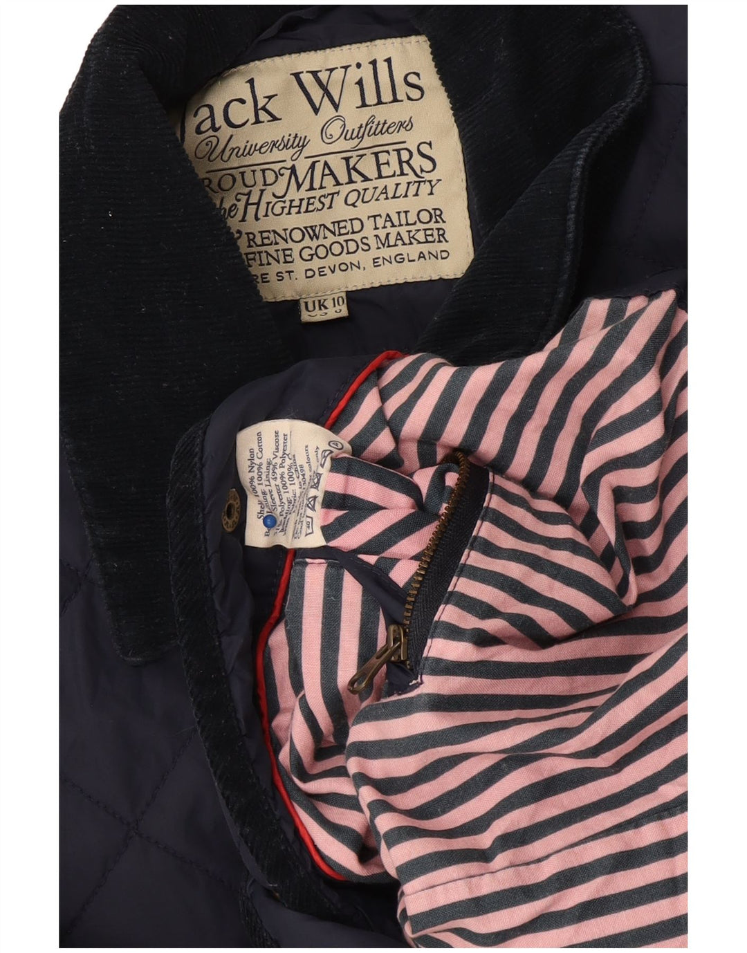 Jack Wills Γυναικείο καπιτονέ μπουφάν UK 10 Small Navy Blue Nylon