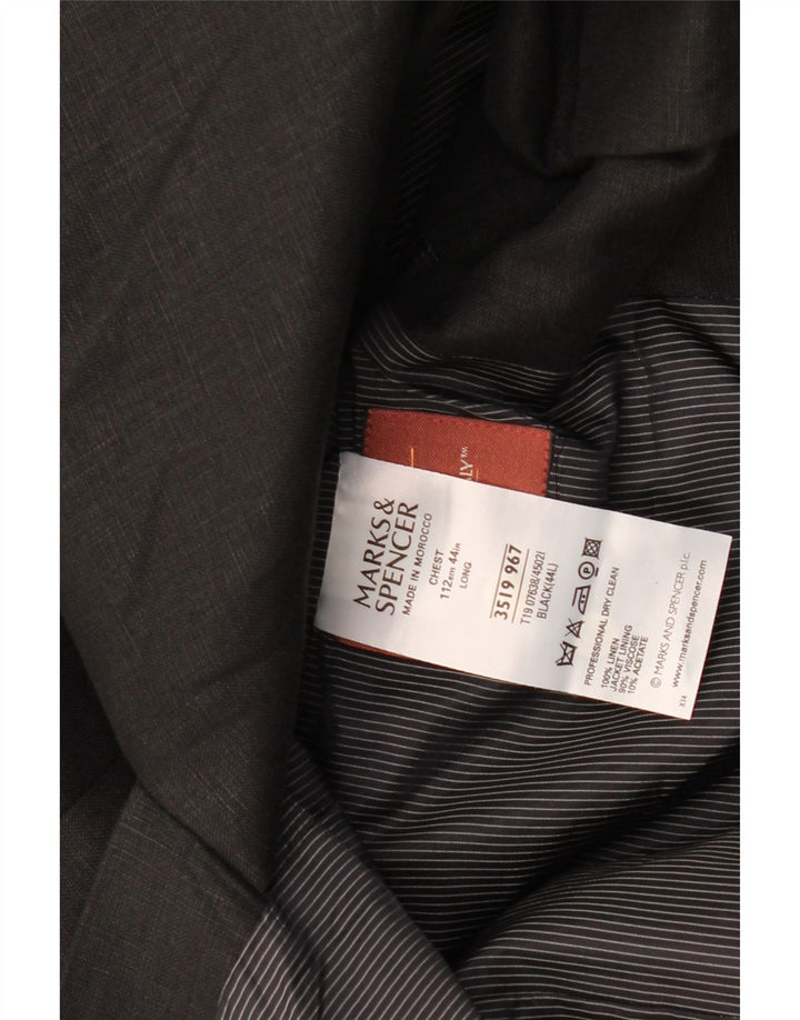 Marks & Spencer Ανδρικό σακάκι blazer UK 40 μεγάλο μαύρο λινό