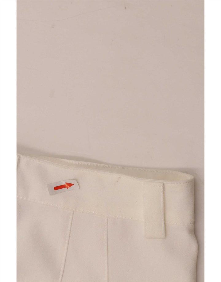 Zara Γυναικείο ίσιο Casual Παντελόνι Small W26 L32 Λευκό Πολυεστέρα