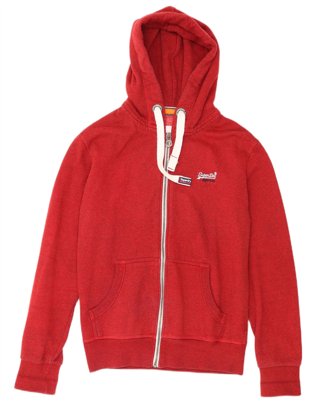 Ανδρικό πουλόβερ με κουκούλα με φερμουάρ Superdry Βαμβακερό μεσαίο κόκκινο