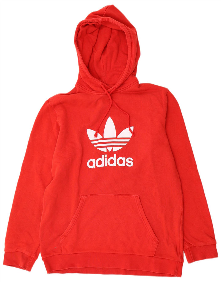 Ανδρικό γραφικό κουκούλα Adidas, μεσαίο κόκκινο βαμβακερό