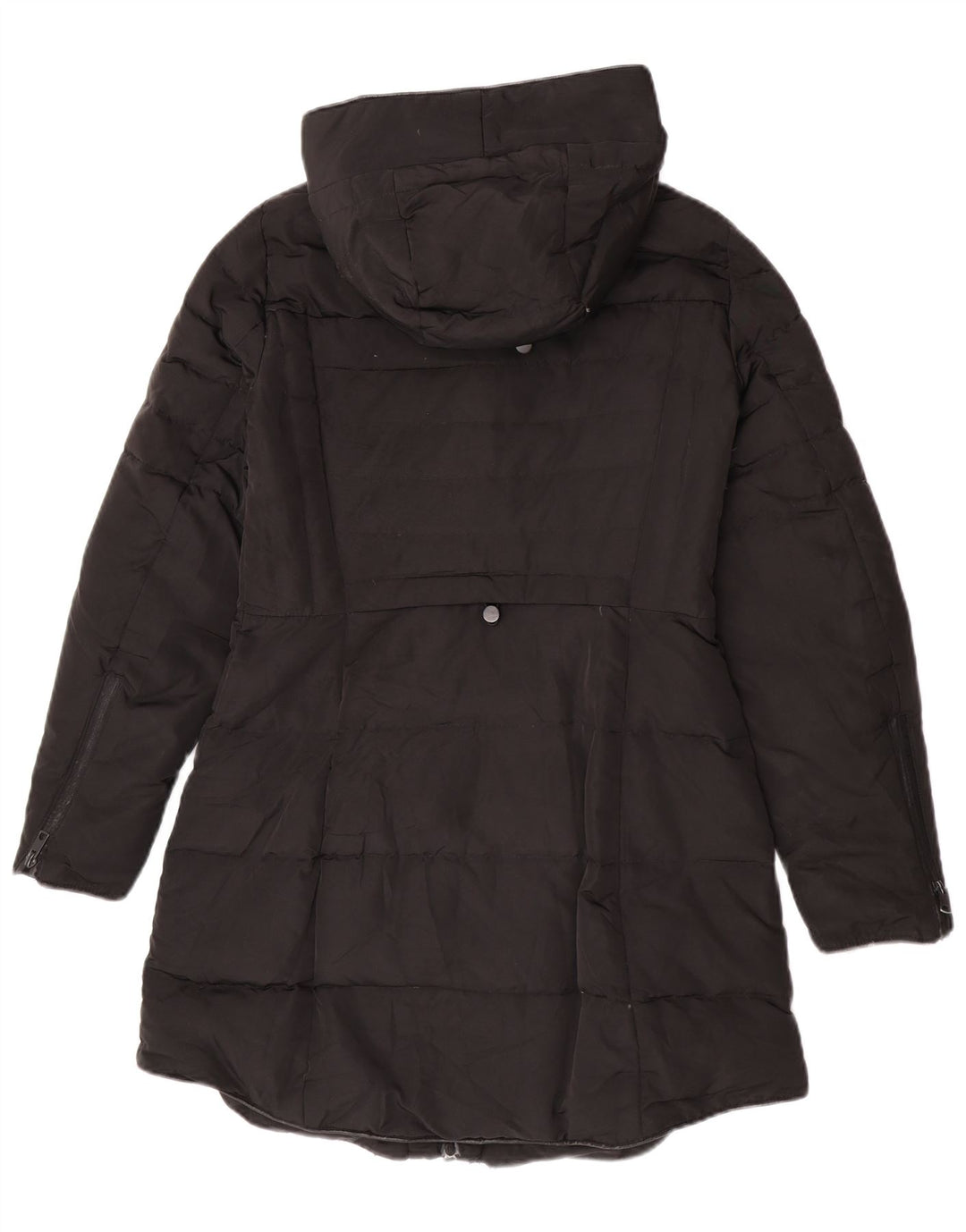 Zara Γυναικείο παλτό με κουκούλα UK 14 Medium Black