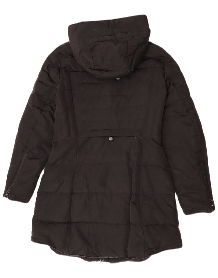 Zara Γυναικείο παλτό με κουκούλα UK 14 Medium Black