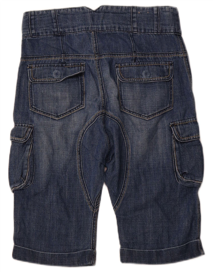 BENETTON Girls Cargo Denim Shorts 13-14 Years W28 Blue