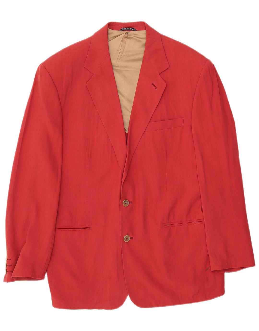 Vintage Ανδρικό τζάκετ με 2 κουμπιά Loose Fit Blazer IT 46 Small Red Silk