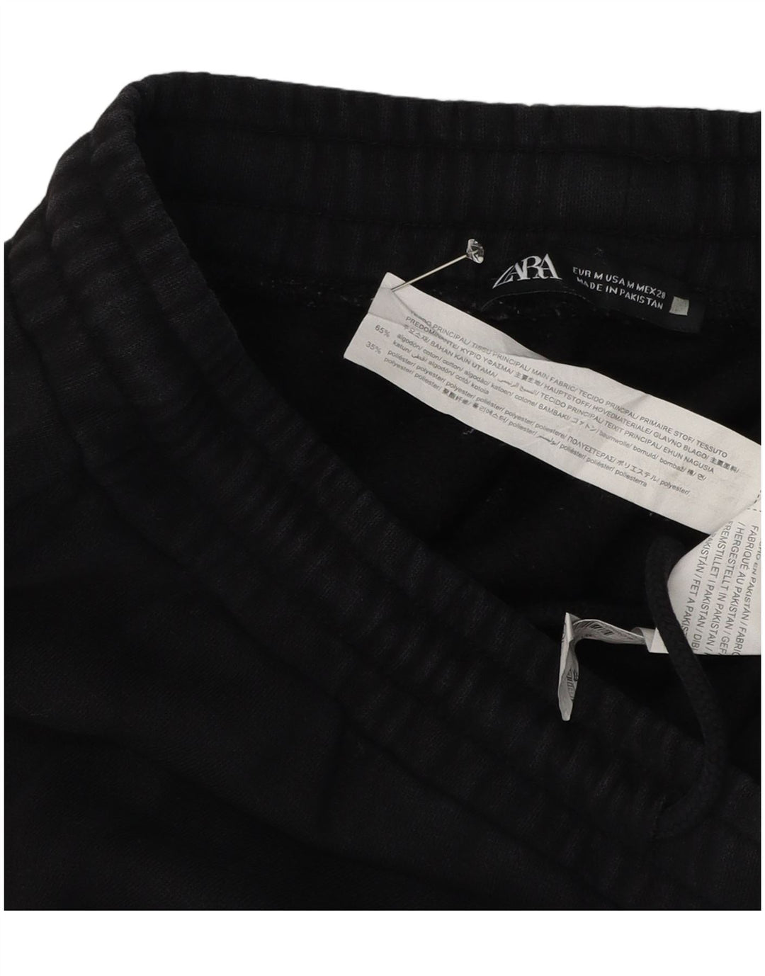 Ανδρική φόρμα Zara Παντελόνι Joggers Μεσαίο Μαύρο Βαμβακερό