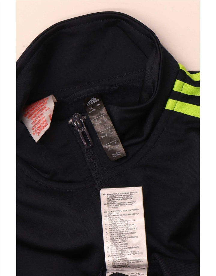 Adidas Boys Aeroready αθλητική φόρμα τζάκετ 13-14 ετών Navy Blue Polyester