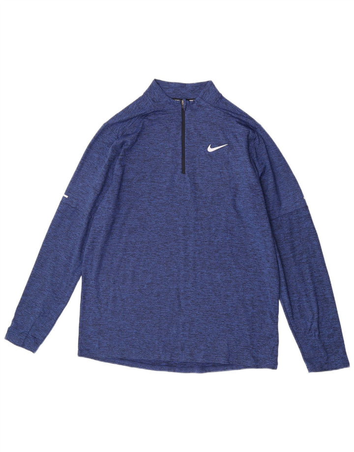 Ανδρική φόρμα Nike Dri Fit με φερμουάρ πουλόβερ πουλόβερ στο πάνω μέρος με μεγάλο μπλε φλιτζάνι