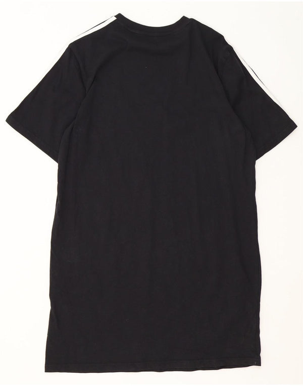 Adidas Γυναικείο T-Shirt Φόρεμα UK 12/14 μεσαίο μαύρο βαμβακερό