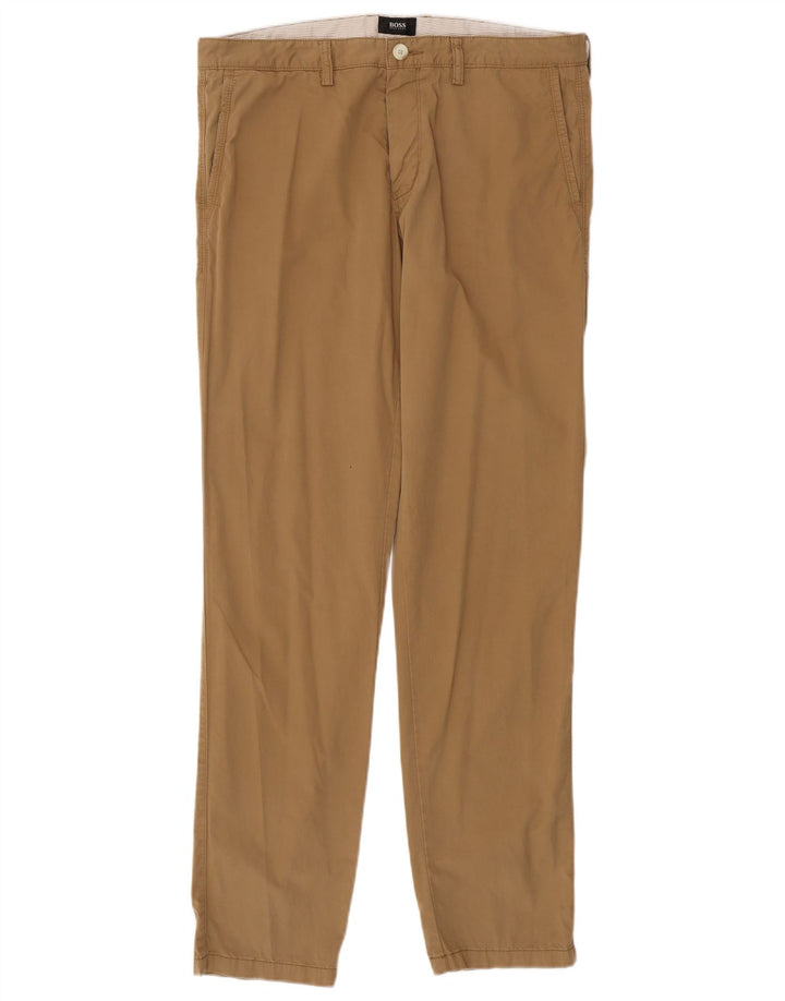 HUGO BOSS Ανδρικό ίσιο παντελόνι Chino EU 48 Medium W38 L33 Beige βαμβακερό