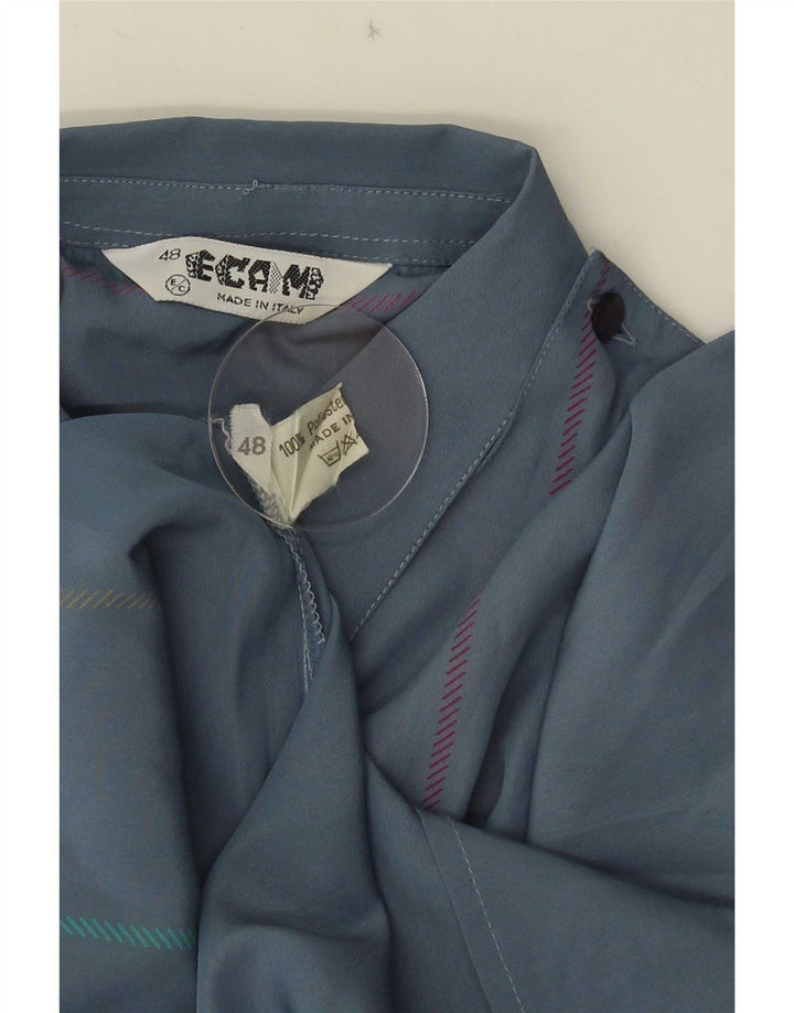 Vintage γυναικείο πουλόβερ πουκάμισο IT 48 XL μπλε ριγέ πολυεστέρα