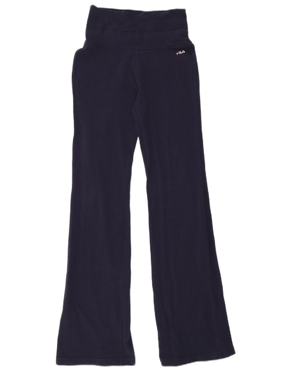 Fila Γυναικεία φόρμα Flare Παντελόνι UK 10 Small Navy Blue Cotton