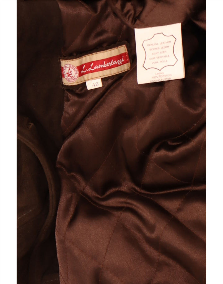 L.Lambertazzi Γυναικείο Σουέντ Πανωφόρι IT 48 XL Καφέ Δερμάτινο
