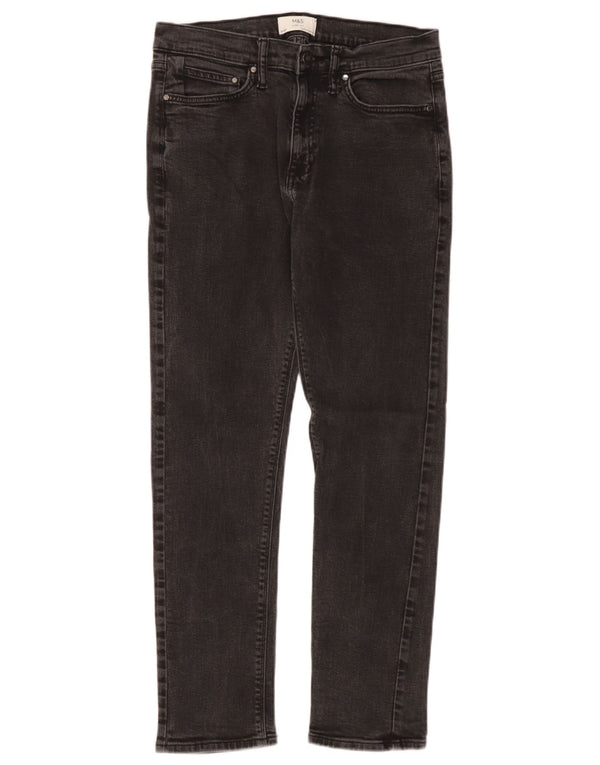 Marks & Spencer Ανδρικό Slim Jeans W32 L31 Μαύρο βαμβακερό
