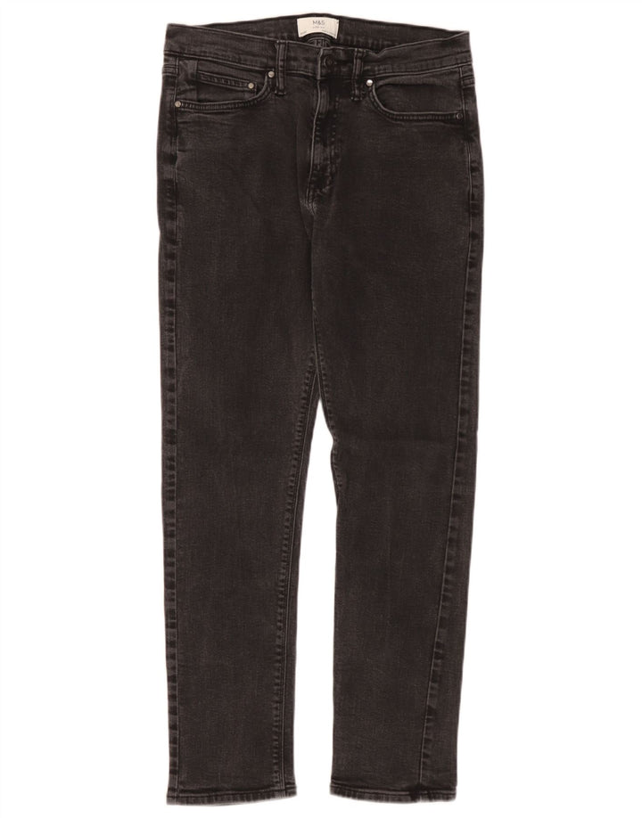 Marks & Spencer Ανδρικό Slim Jeans W32 L31 Μαύρο βαμβακερό