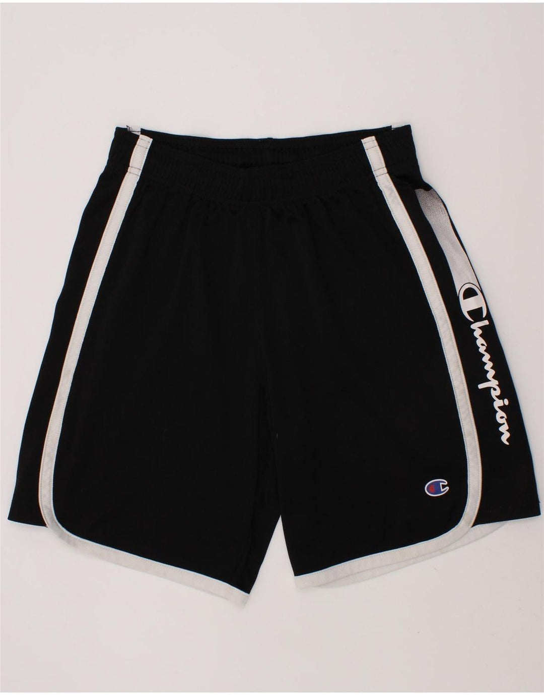 CHAMPION Boys Graphic Sport Shorts 9-10 Years Medium Black Vintage Champion and Second-Hand Champion from Messina Hembry 