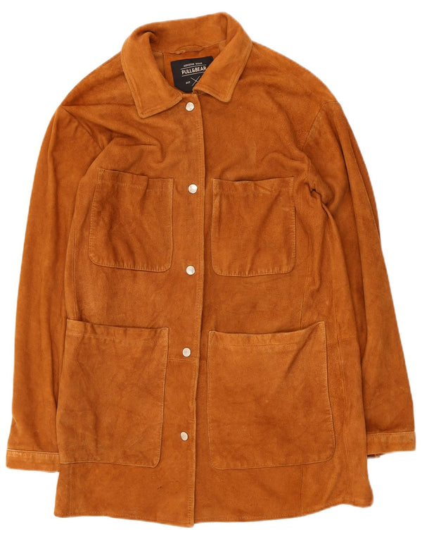 Pull & Bear Γυναικείο Suede Jacket UK 10 Small Beige