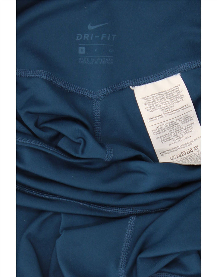 Γυναικείο κολάν NIKE Dri Fit Graphic UK 8 Small Blue Polyester