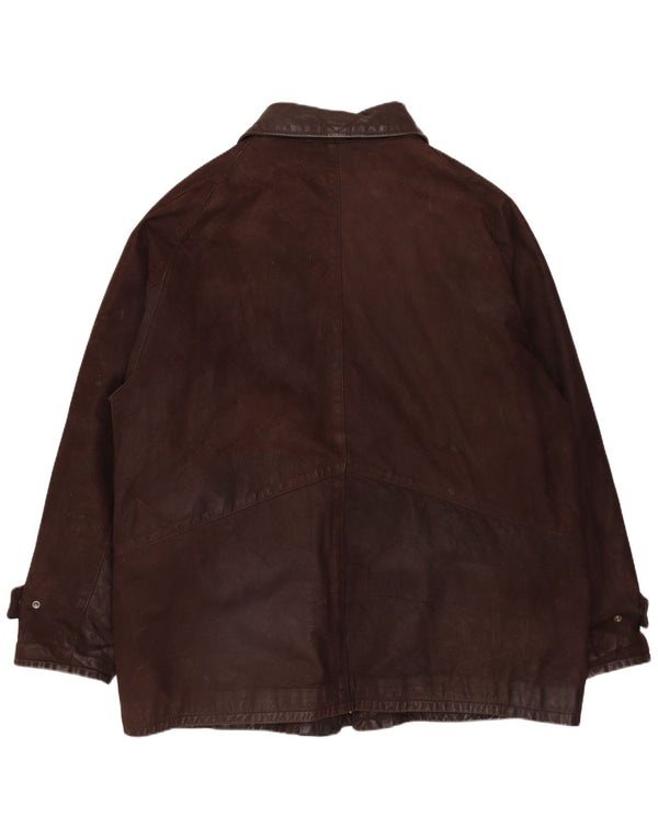 VINTAGE Ανδρικό Δερμάτινο Μπουφάν UK 42 XL Καφέ Δερμάτινο