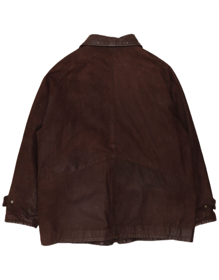 VINTAGE Ανδρικό Δερμάτινο Μπουφάν UK 42 XL Καφέ Δερμάτινο