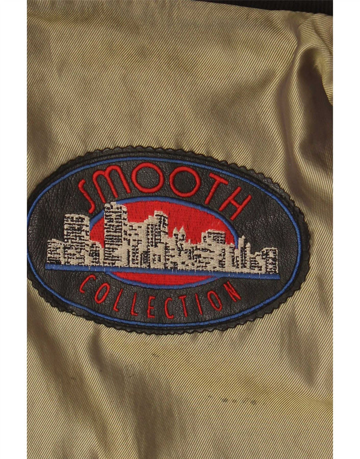 Vintage Ανδρικό Bomber Δερμάτινο Μπουφάν UK 38 Medium Μαύρο