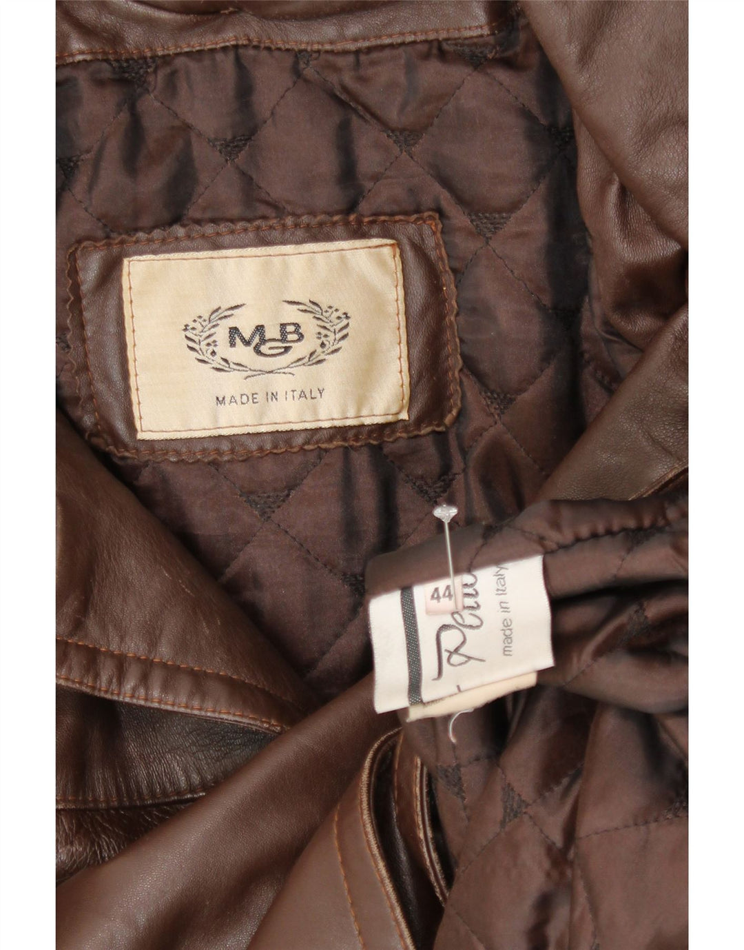 Vintage Γυναικείο με κουκούλα Loose Fit Δερμάτινο Παλτό IT 44 Δέρμα μεσαίου καφέ