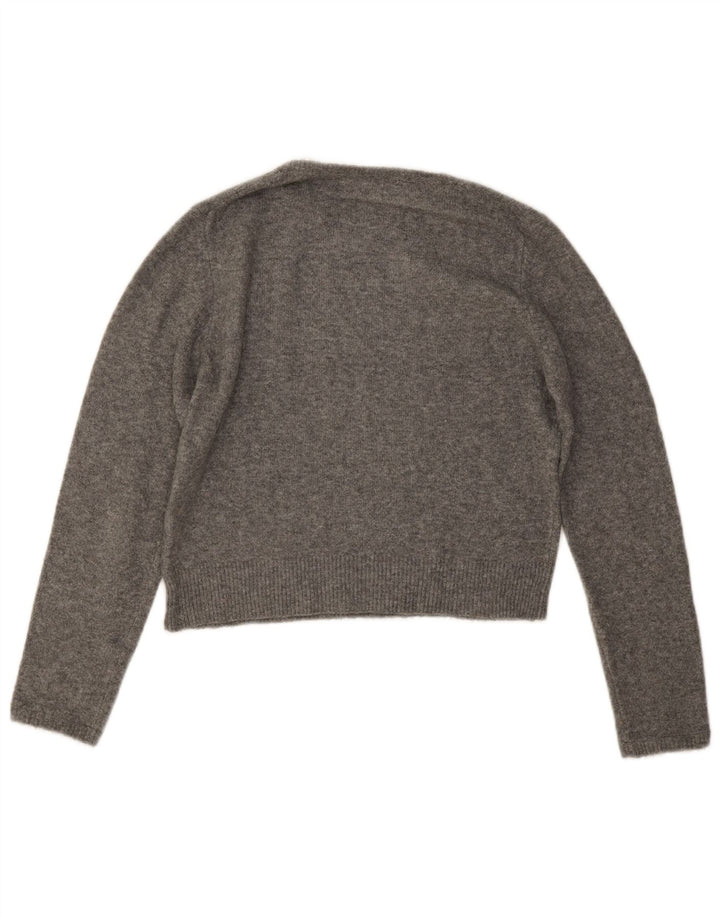Zara Γυναικείο πουλόβερ με λαιμόκοψη Crop Crop UK 14 Medium Grey