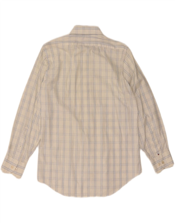 TOMMY HILFIGER Ανδρικό πουκάμισο με εφαρμογή Μέγεθος 38 15 Μεσαίο λευκό έλεγχο