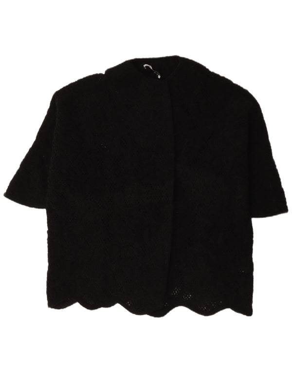 Zara Γυναικείο κοντομάνικο μπουφάν μπλέιζερ μεγάλου μεγέθους UK 14 μεσαίο μαύρο