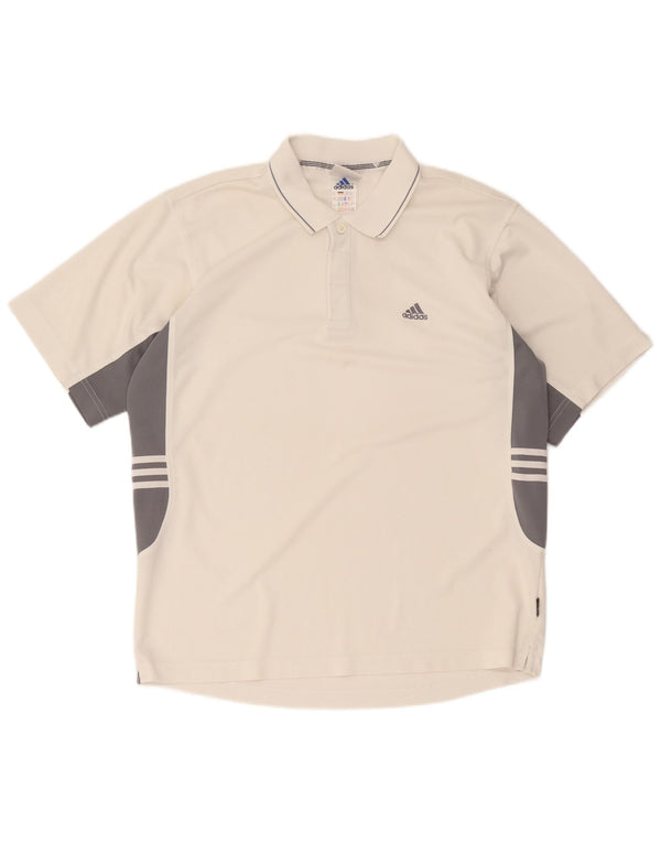 Ανδρικό πουκάμισο Adidas Climalite Polo UK 40/42 Medium White Colourblock