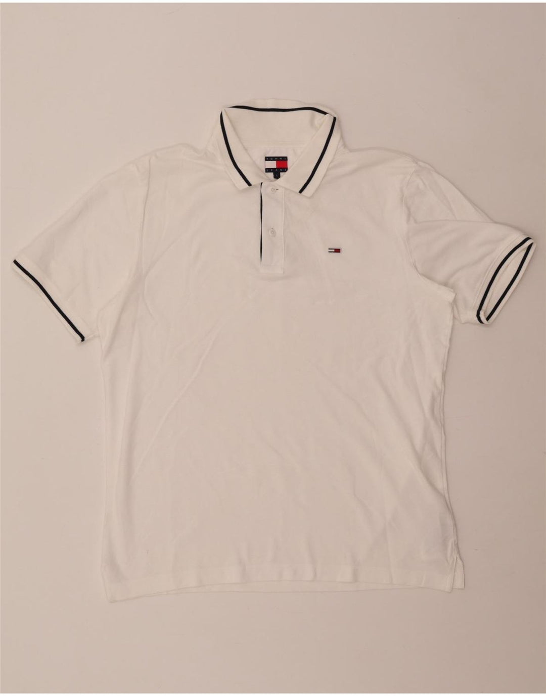 Ανδρικό πουκάμισο πόλο Tommy Hilfiger μεγάλο λευκό βαμβακερό