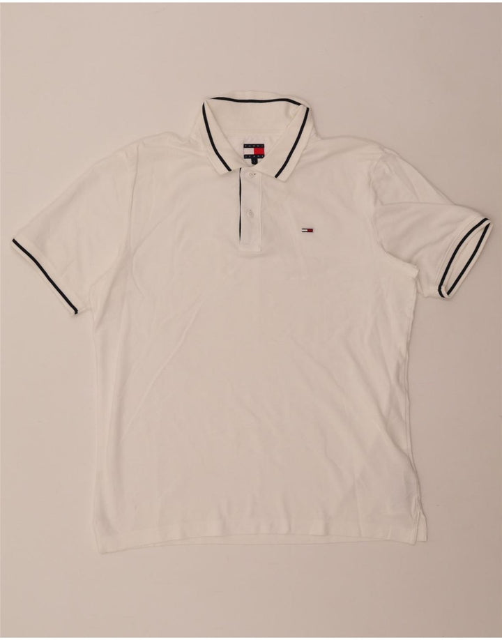 Ανδρικό πουκάμισο πόλο Tommy Hilfiger μεγάλο λευκό βαμβακερό