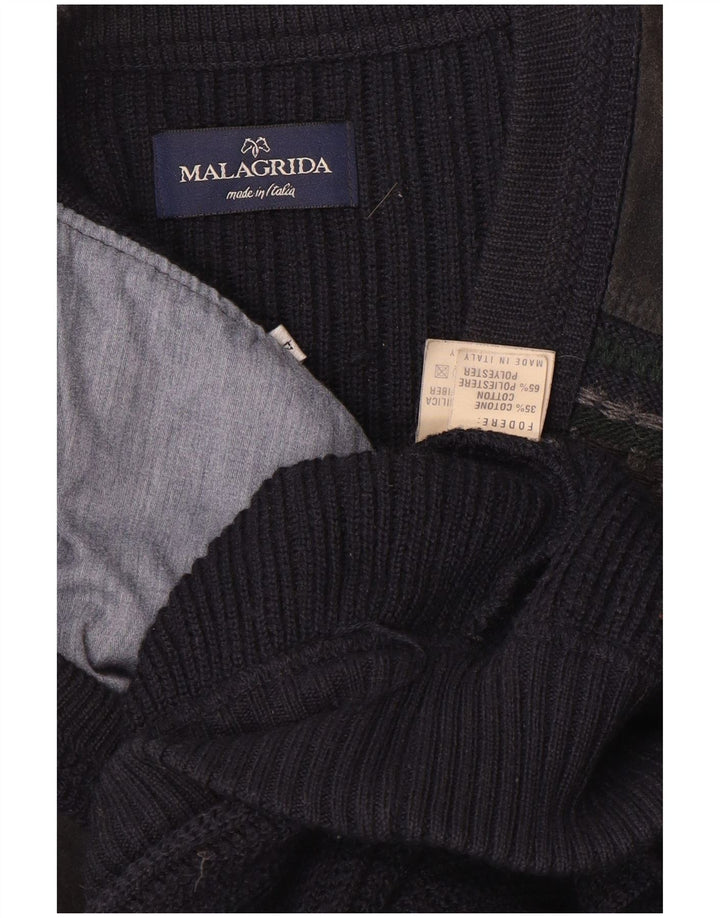 Ανδρικό πουλόβερ ζακέτα Malagrida Large Navy Blue